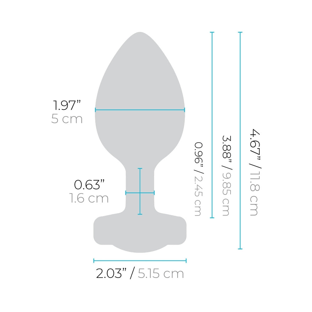b-Vibe Vibrating Jewel Rechargeable Remote-Controlled Anal Plug with Gem Base Black Diamond XX-Large