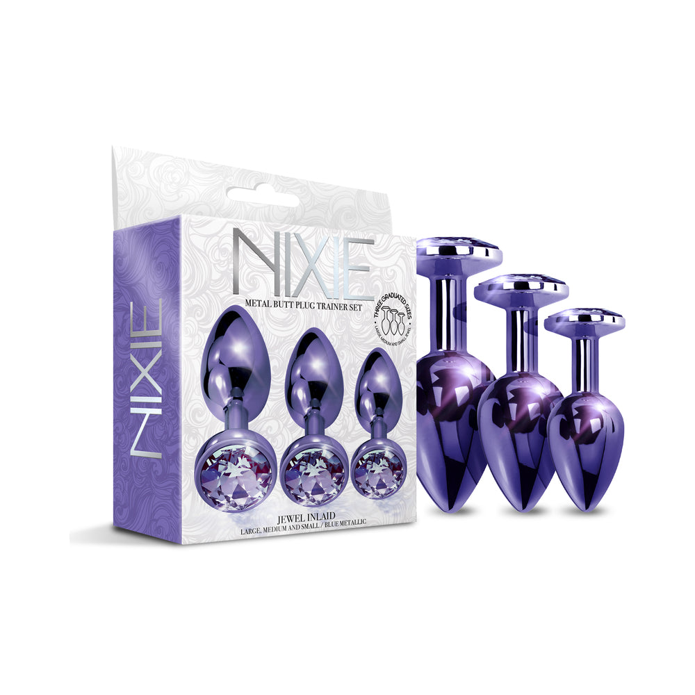 Nixie Metal Butt Plug Trainer Set 3-Piece Purple Metallic