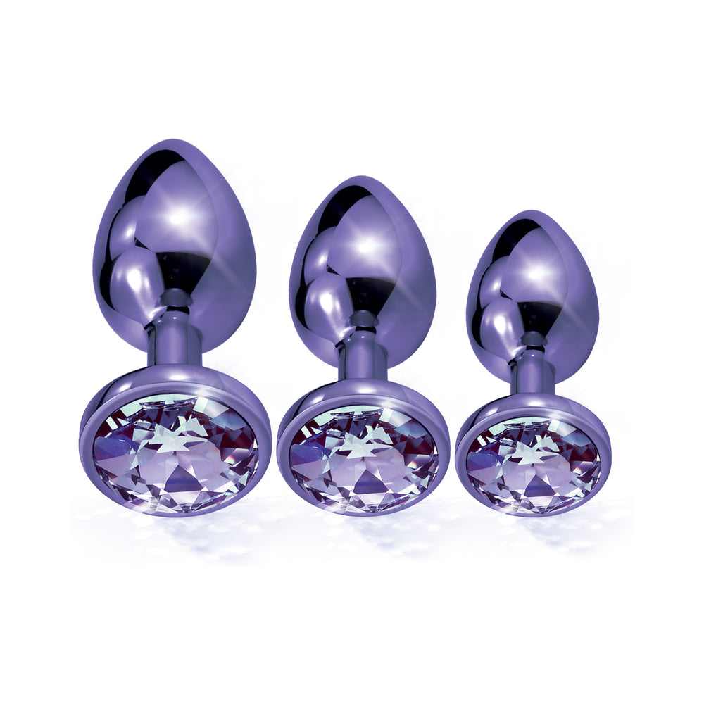 Nixie Metal Butt Plug Trainer Set 3-Piece Purple Metallic