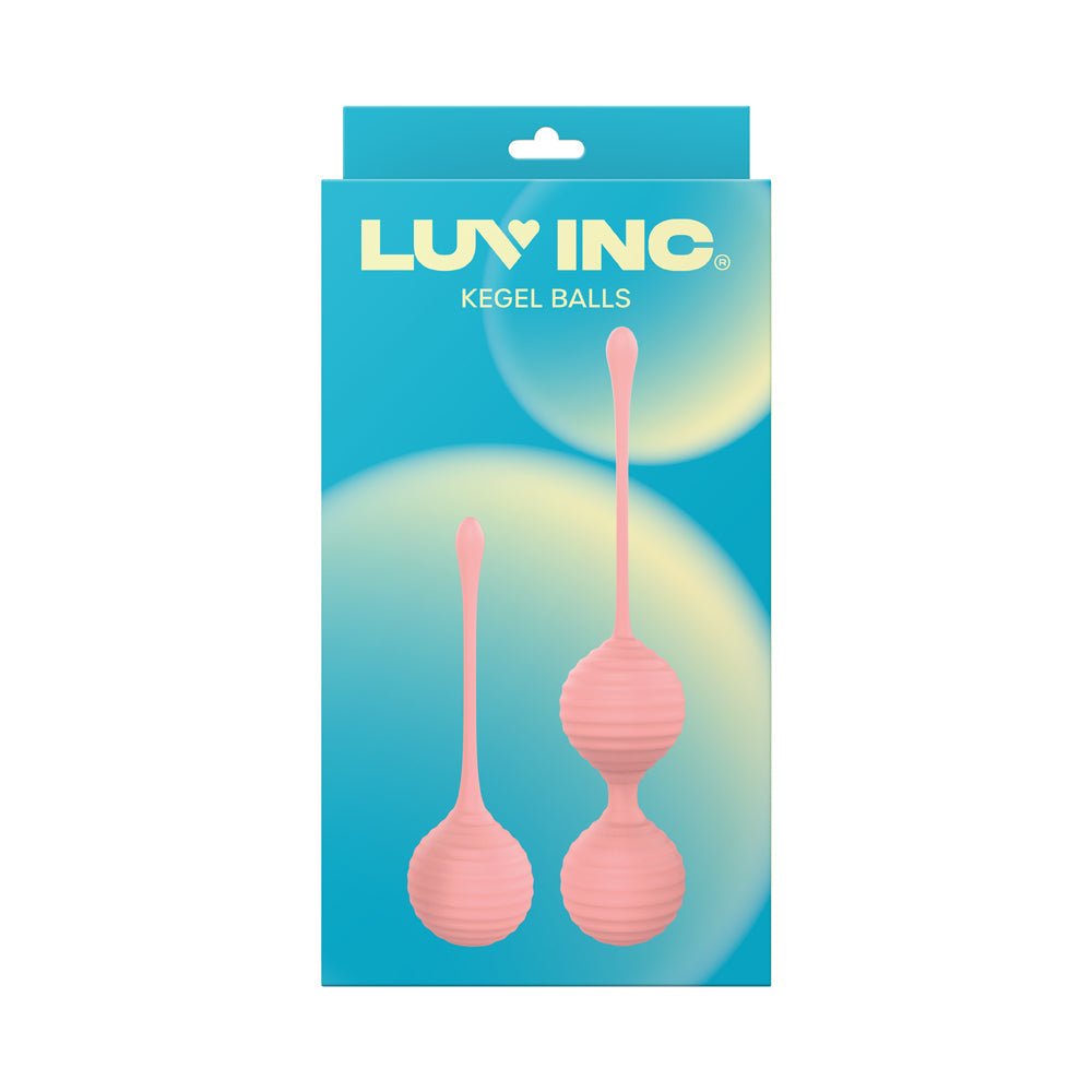 Luv Inc Kg88 Kegel Balls Ribbed Silicone 2-Piece Set Light Pink