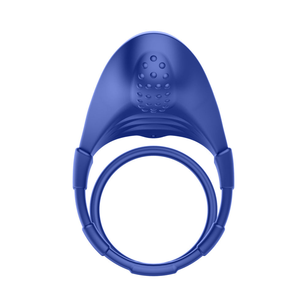 Forto F-48 Rechargeable Silicone Perineum Vibrating Double Cockring Blue
