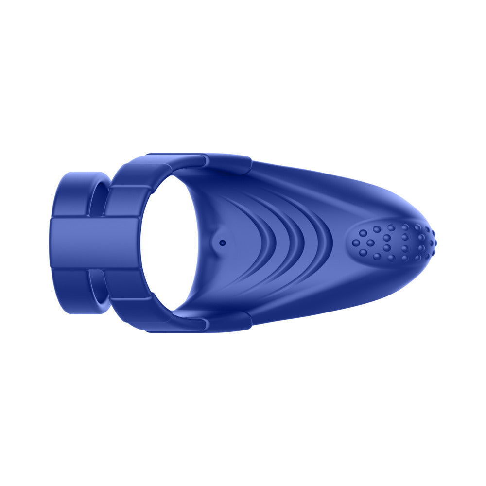 Forto F-48 Rechargeable Silicone Perineum Vibrating Double Cockring Blue