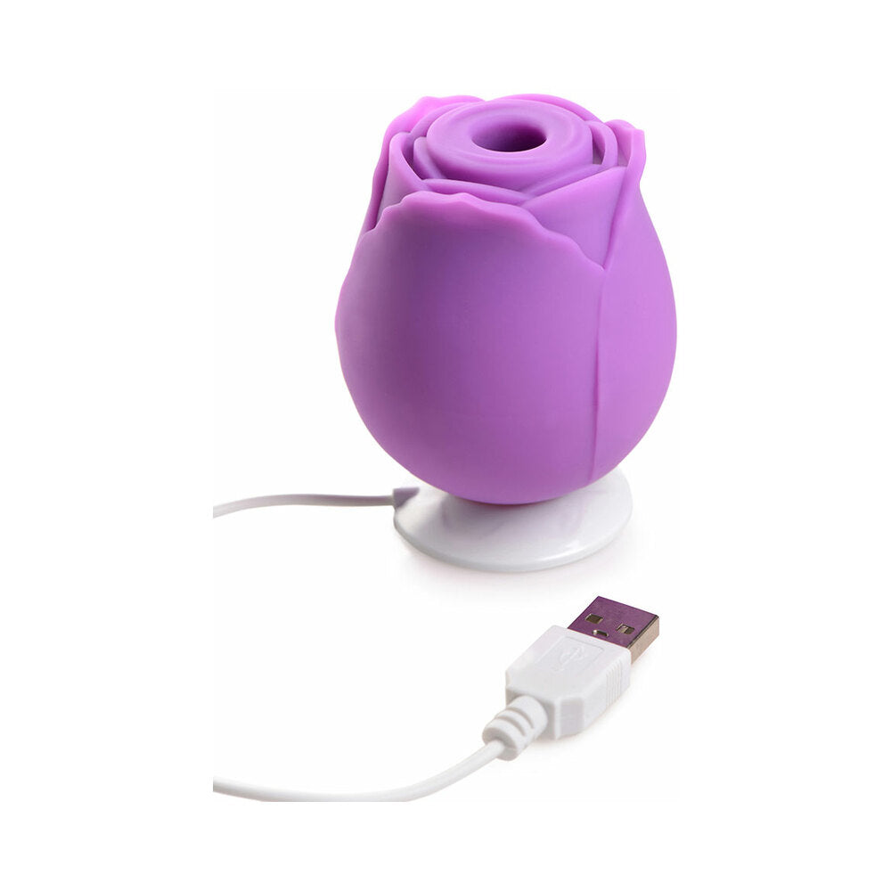 Curve Toys Gossip Cum Into Bloom Rechargeable Silicone Clitoral Stimulator Rose Flirt Violet