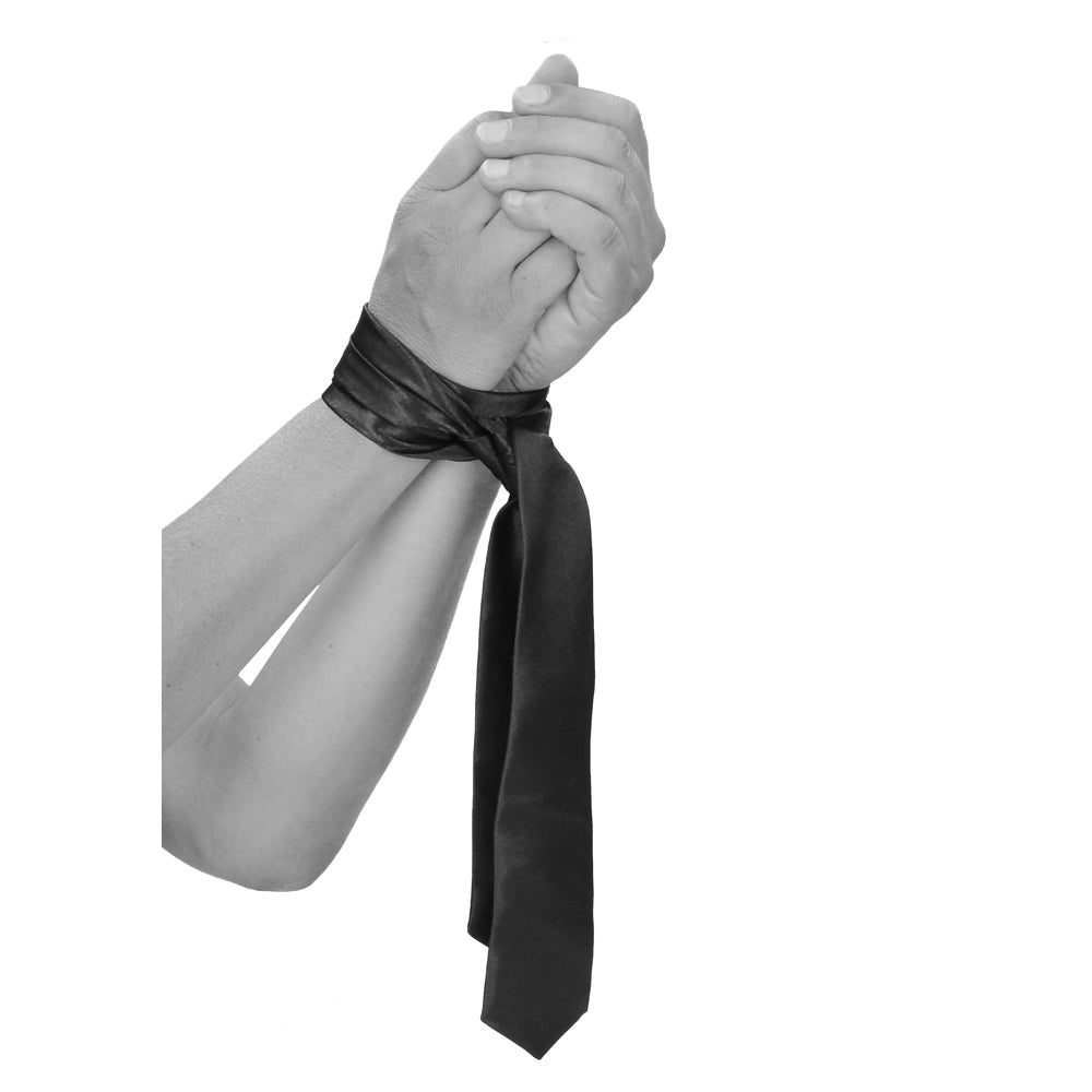 Ouch! Black & White Satin Bondage Tie Black
