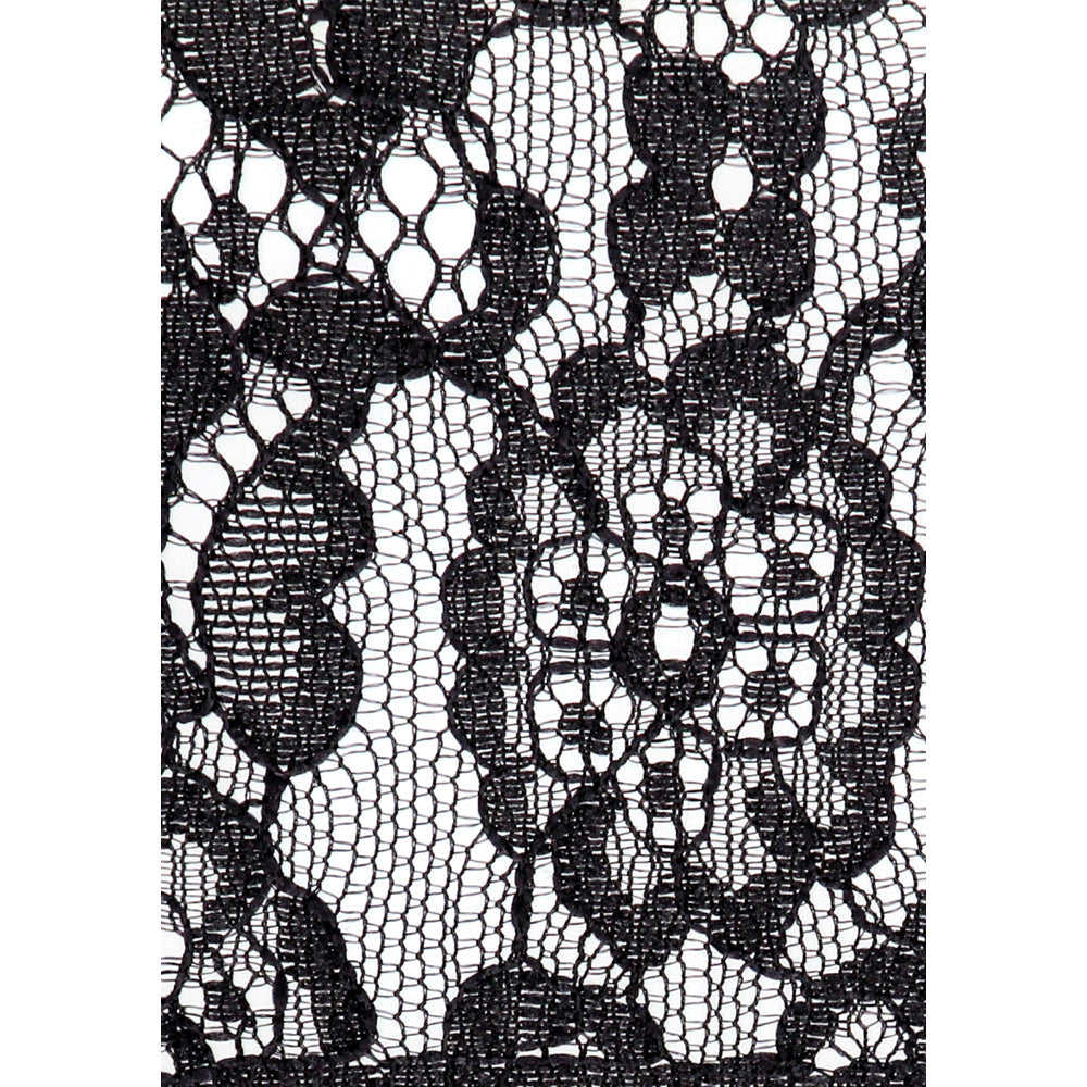 Ouch! Black & White Lace Mask With Elastic Straps Blindfold Black