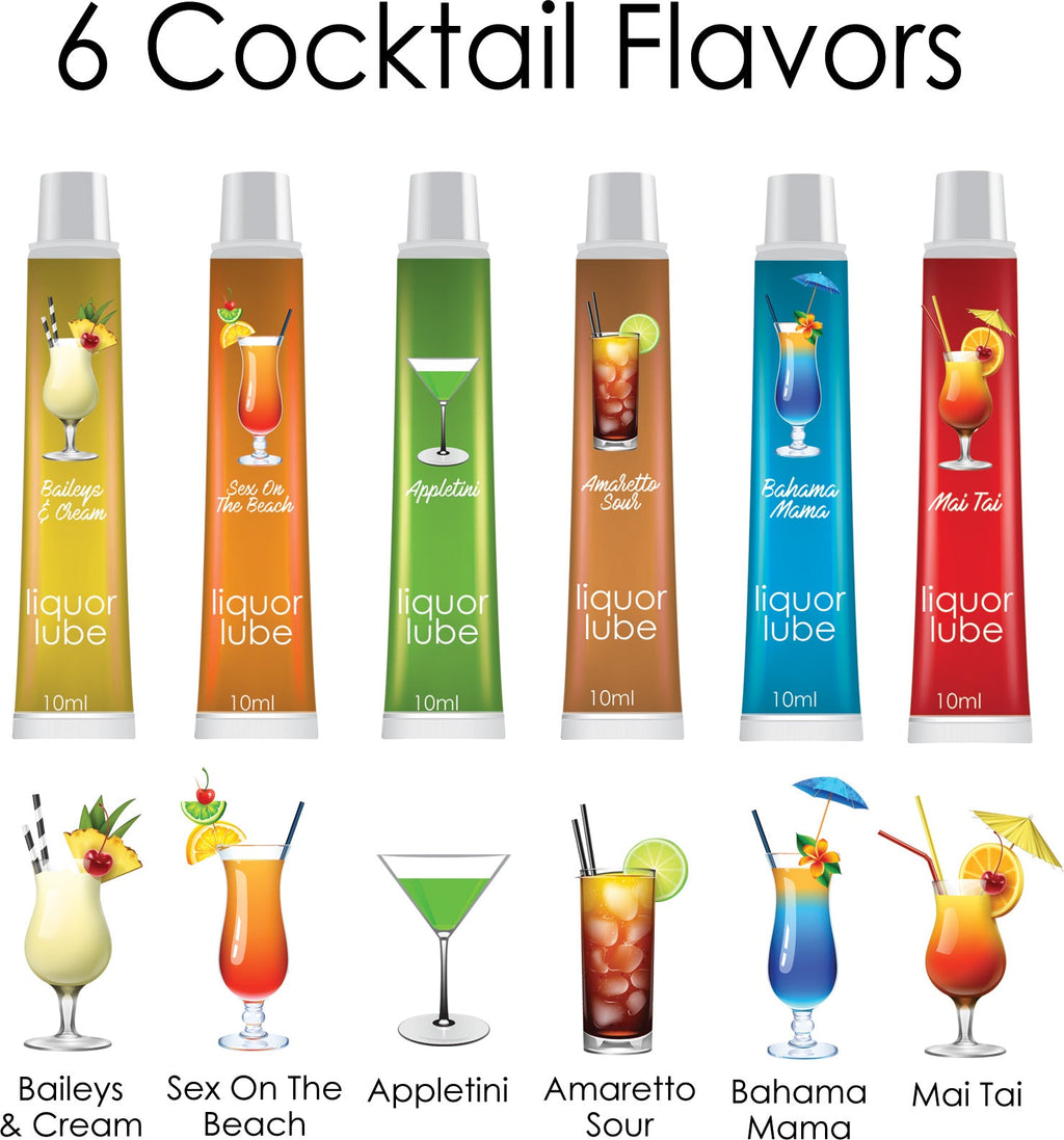 Liquor Lube 10 ml Tubes Six Assorted Flavors (72 Pcs/Display)