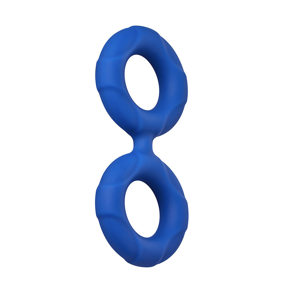 Forto F-81 Liquid Silicone Cock & Ball Double Ring Small Blue