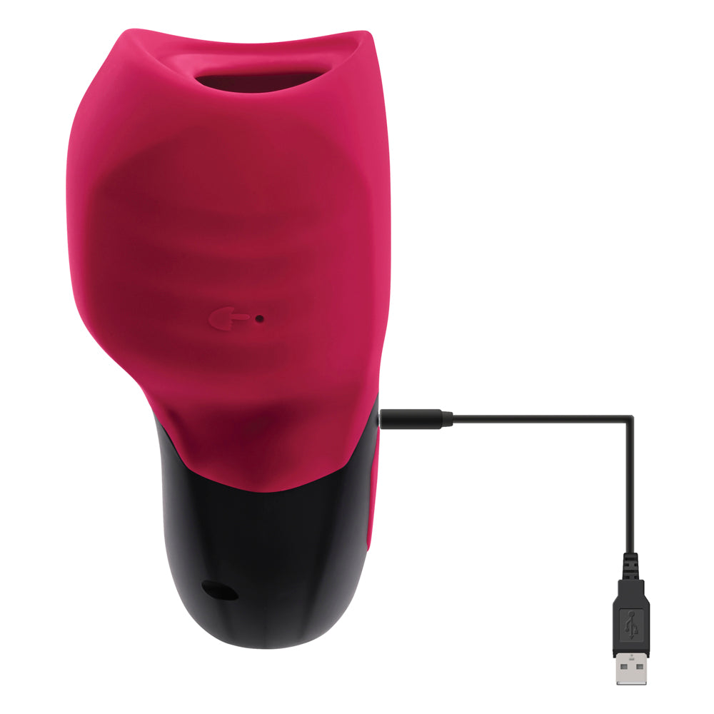 Gender X Body Kisses Rechargeable Vibrating Silicone Suction Massager Red