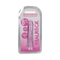 RealRock Crystal Clear Straight 6 in. Dildo Without Balls Pink