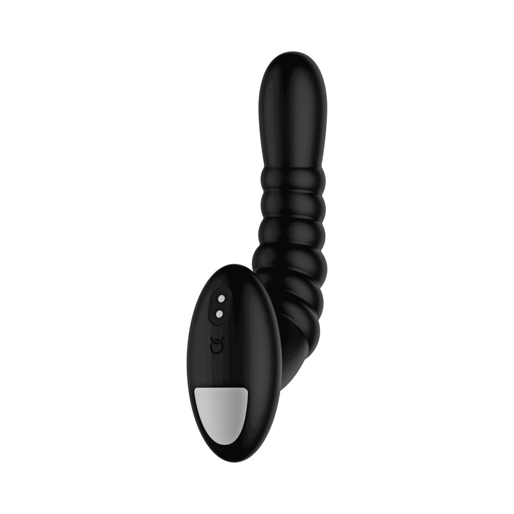 Forto Ribbed Pro Rechargeable Silicone Vibrating Anal Massager Black