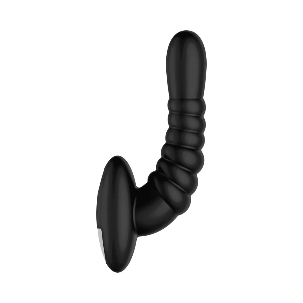Forto Ribbed Pro Rechargeable Silicone Vibrating Anal Massager Black