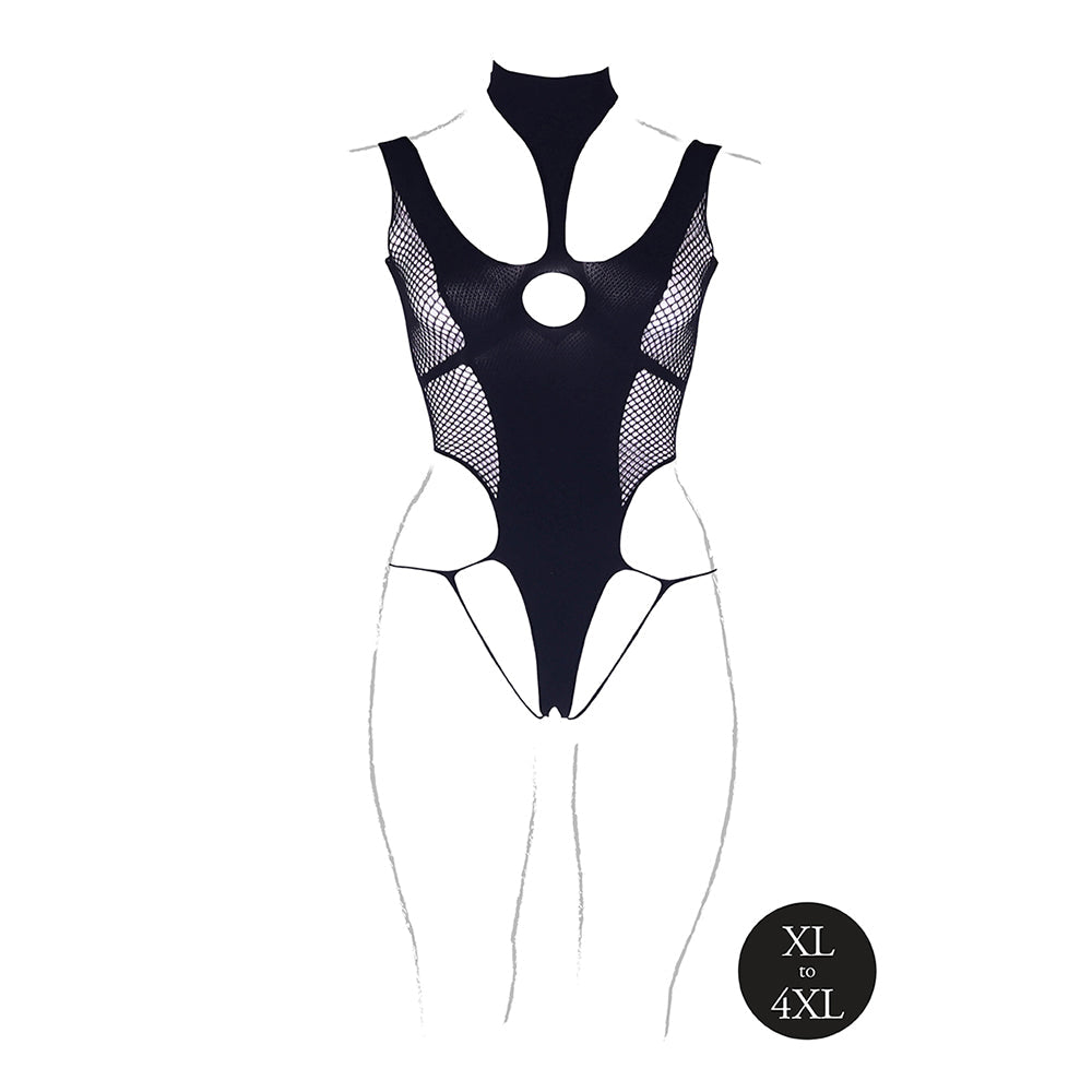 Le Desir Shade Cyllene XLVIII Bodysuit with Turtleneck Black Queen Size
