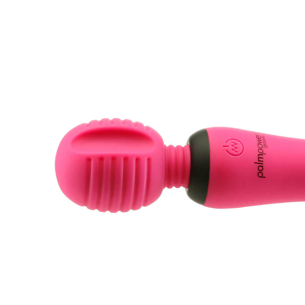 PalmPower Groove Rechargeable Silicone Mini Wand Massager Fuchsia