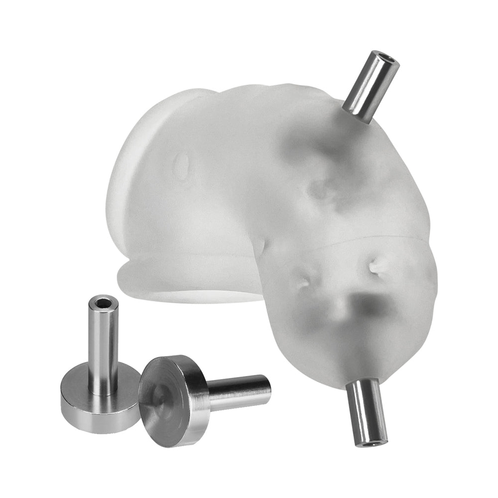 OxBalls Airlock Electro Air-Lite Vented Chastity Clear Ice