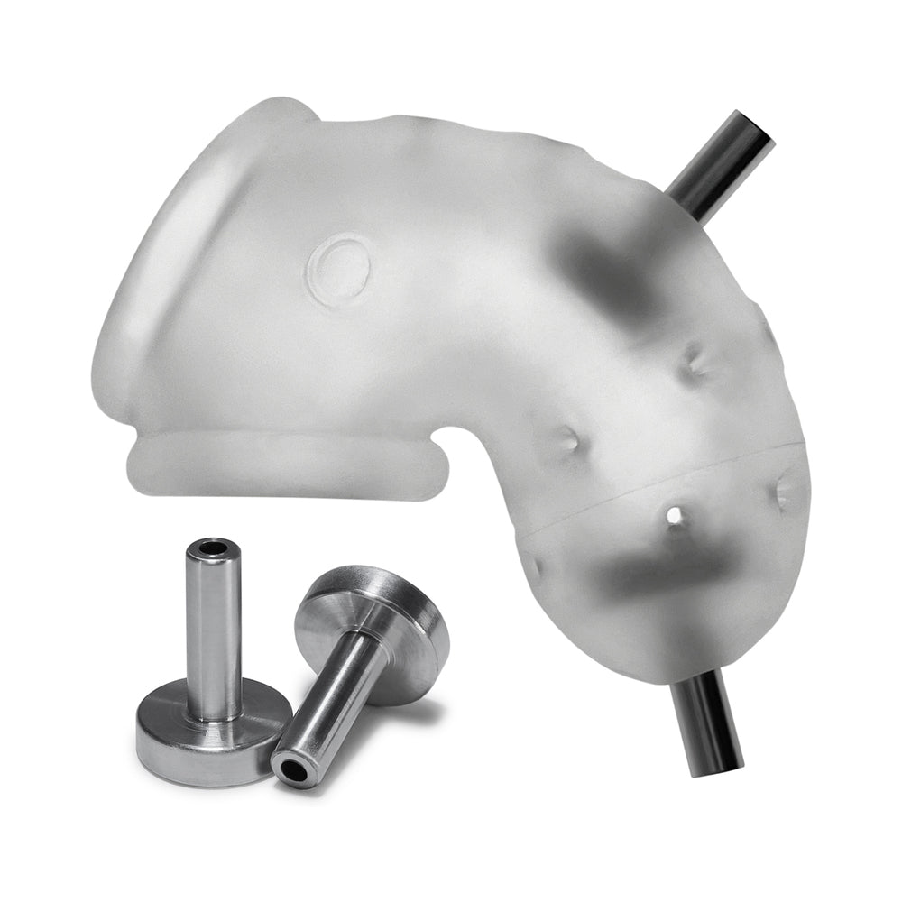 OxBalls Airlock Electro Air-Lite Vented Chastity Clear Ice