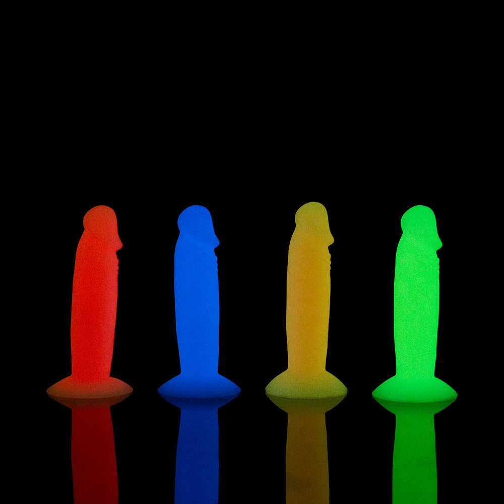 Addiction Silly Willy Glow-in-the-Dark 3.3 in. Silicone Dildo 12-Piece Fishbowl Display