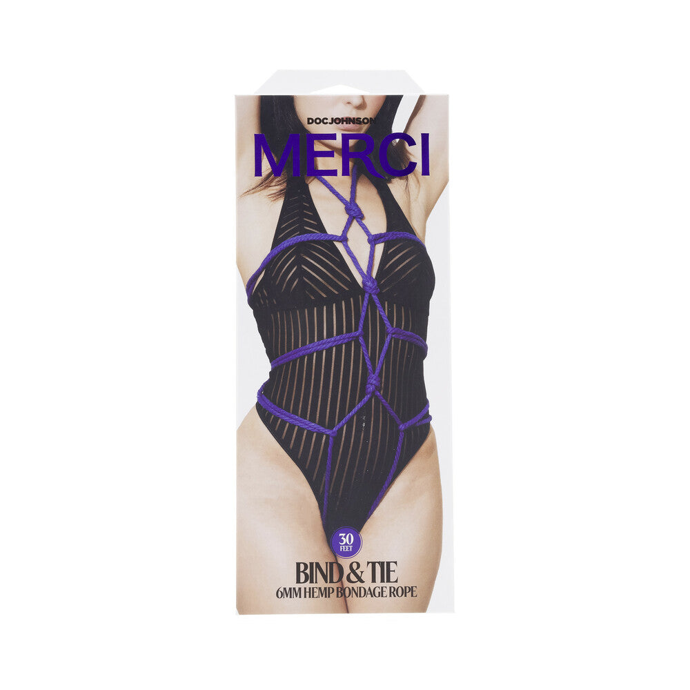 Merci Bind & Tie 6mm Hemp Bondage Rope 30 ' Violet