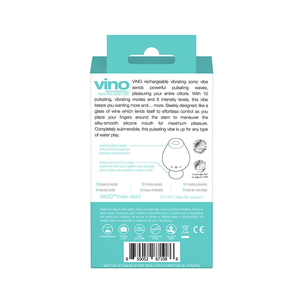VeDO Vino Rechargeable Vibrating Sonic Vibe Turquoise
