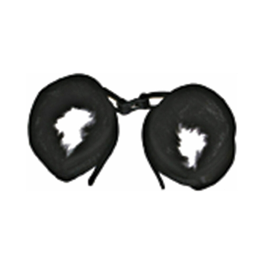 Mink Faux Fur Handcuffs Black