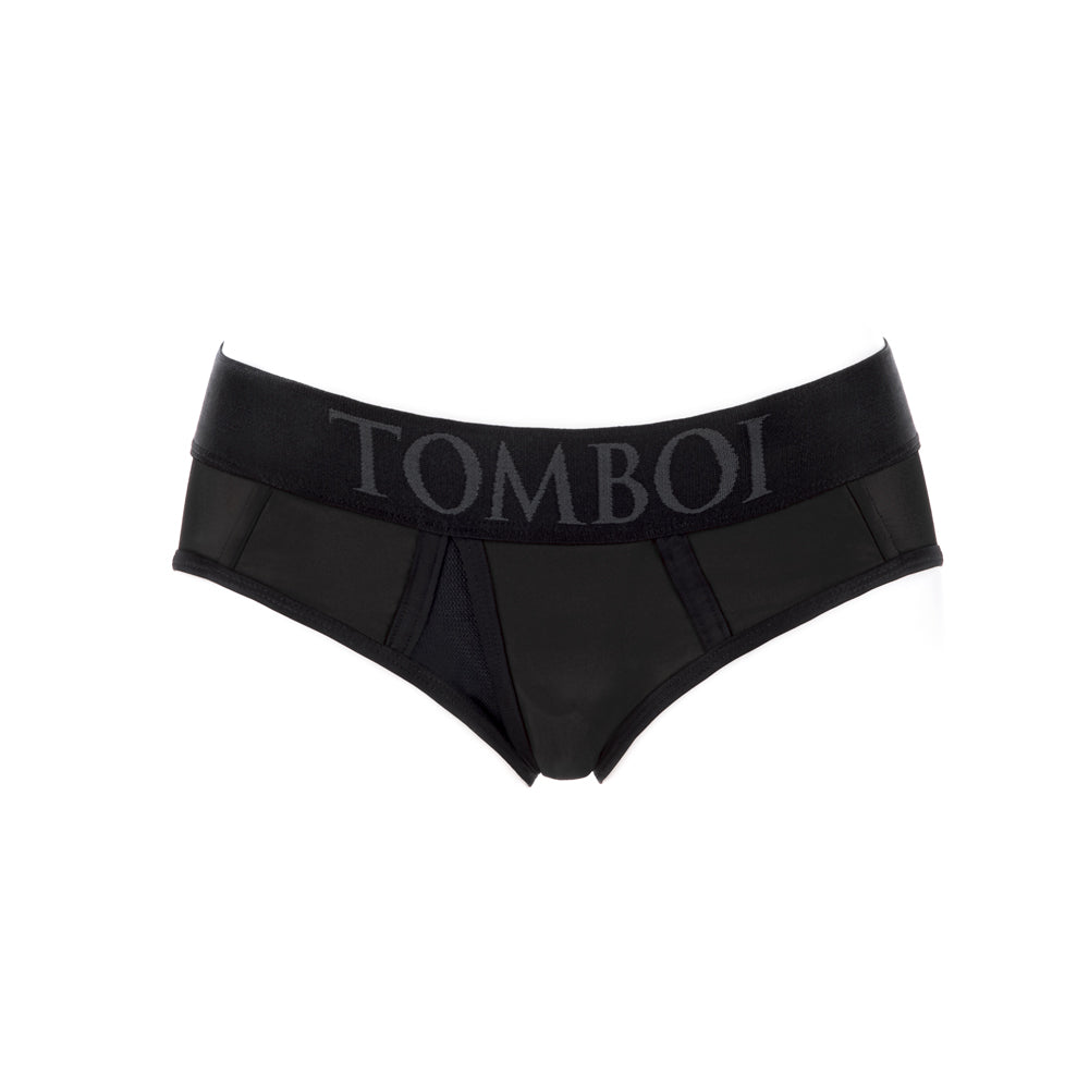 SpareParts Tomboi Cover Brief Style Underwear Harness Nylon Black/Black XL