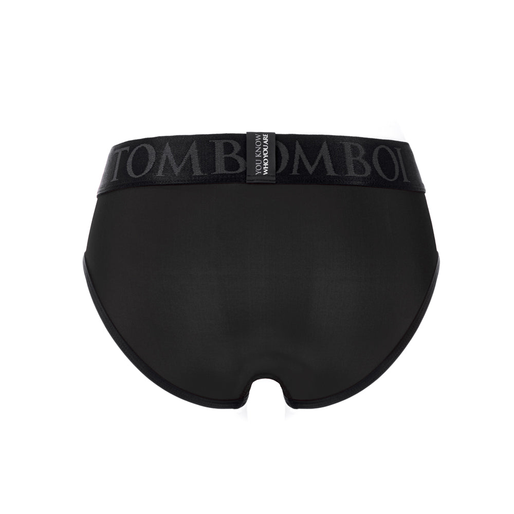 SpareParts Tomboi Cover Brief Style Underwear Harness Nylon Black/Black 2XL