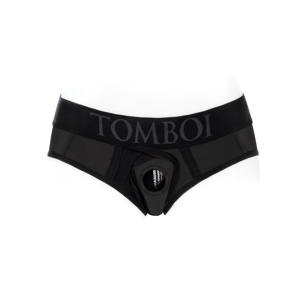 SpareParts Tomboi Cover Brief Style Underwear Harness Nylon Black/Black 3XL