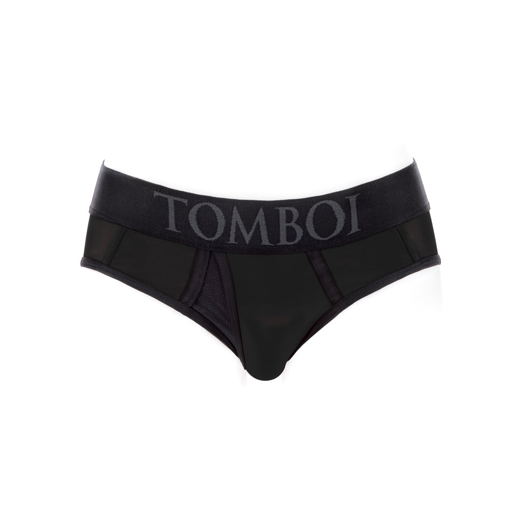 SpareParts Tomboi Cover Brief Style Underwear Harness Nylon Black/Black 3XL