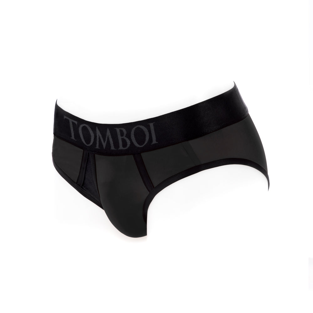 SpareParts Tomboi Cover Brief Style Underwear Harness Nylon Black/Black 3XL