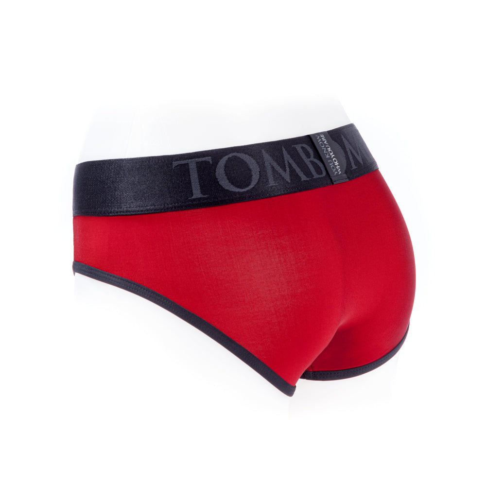 SpareParts Tomboi Cover Brief Style Underwear Harness Nylon Red/Black XL