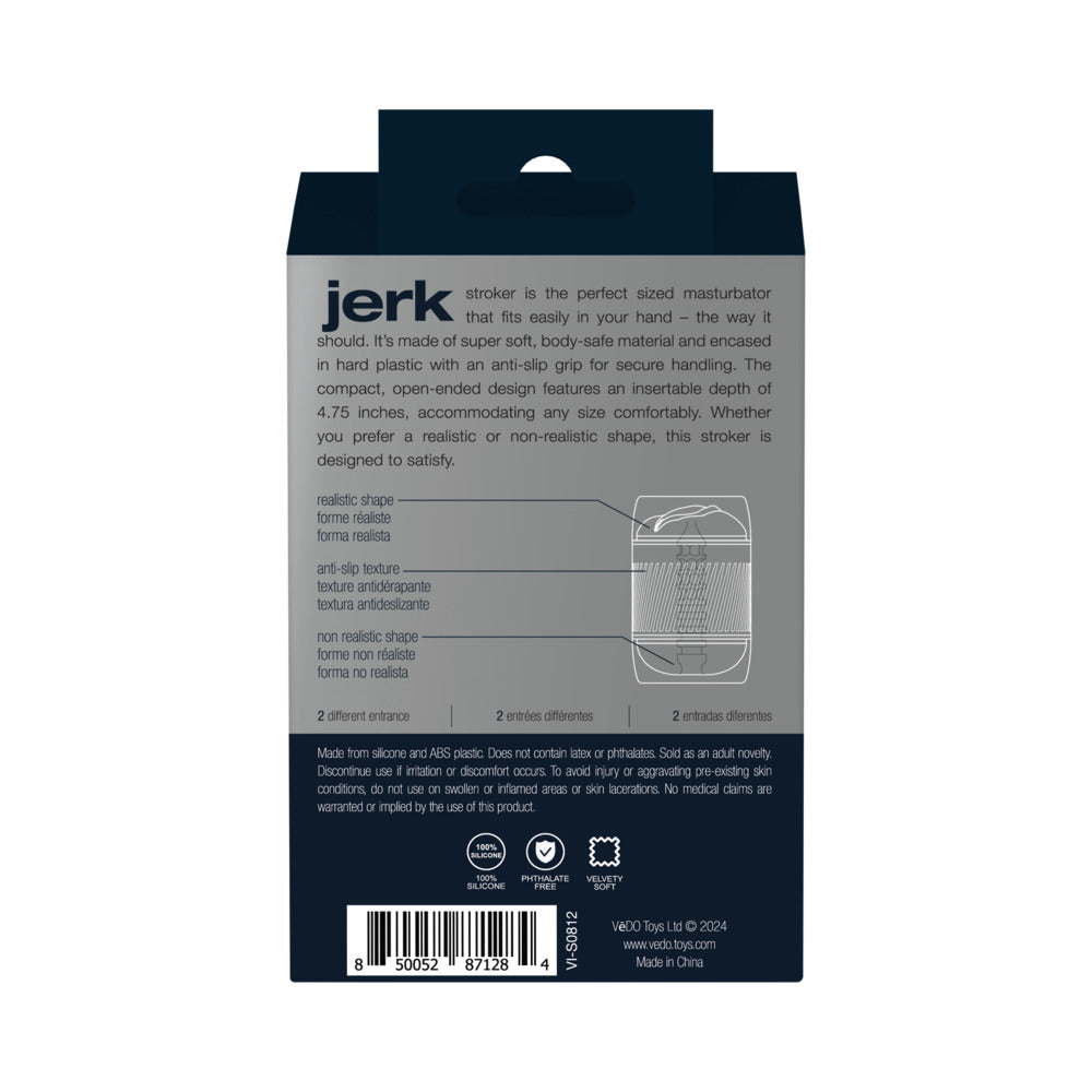 VeDO Jerk Masturbation Sleeve Black with Clear Sleeve