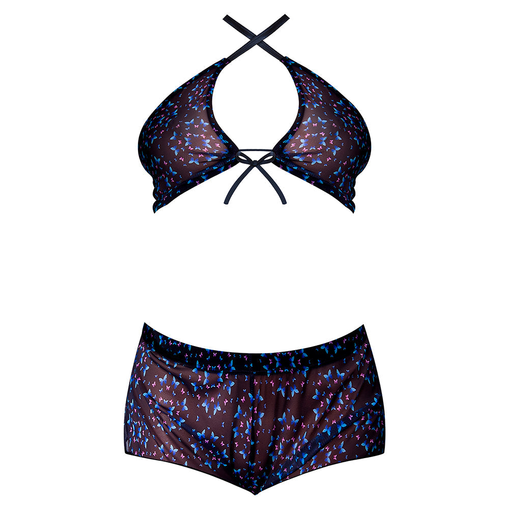 Magic Silk Hazy Dayz Halter Top & Hot Short Set Butterfly S/M