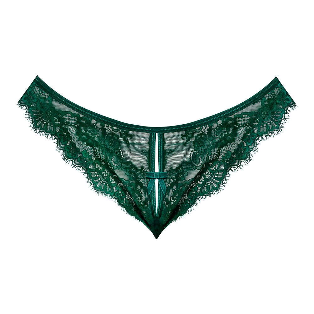 Magic Silk Evermore Split Crotch Panty Emerald S/M