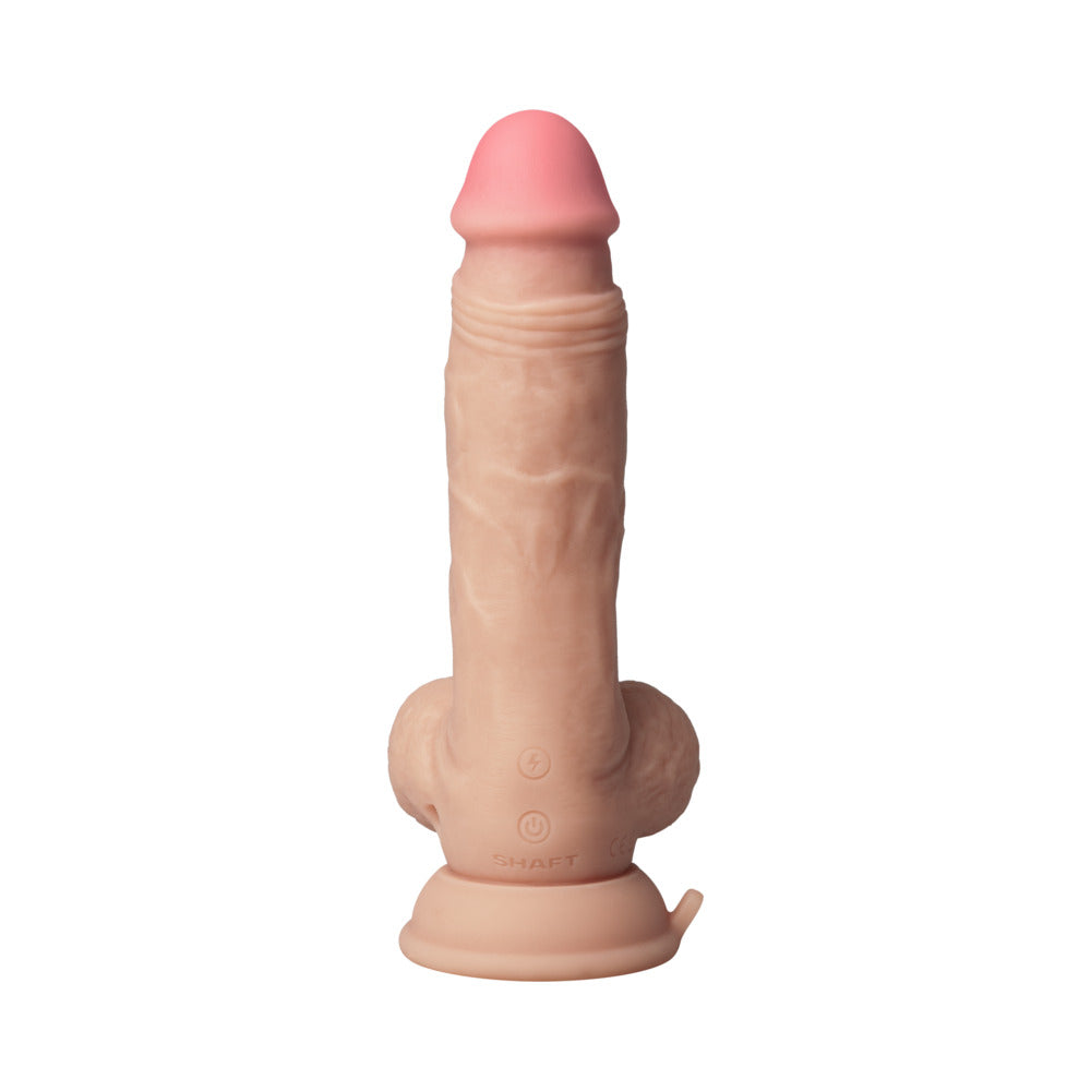 Shaft Vibrating Model A: 7.5 in. Dual Density Silicone Dildo Pine