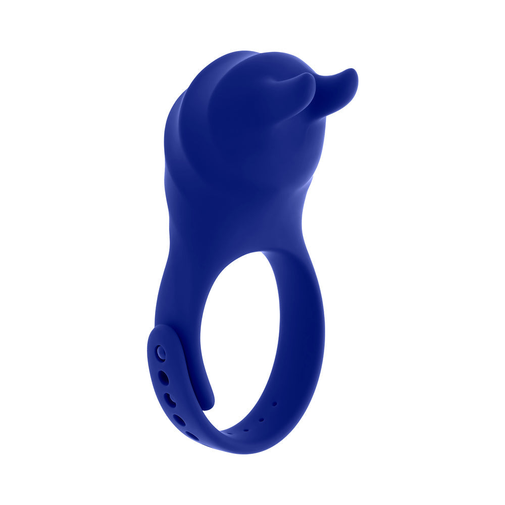 Zero Tolerance Adjustable Fun Ring Rechargeable Vibrating C-Ring with Remote Silicone Blue