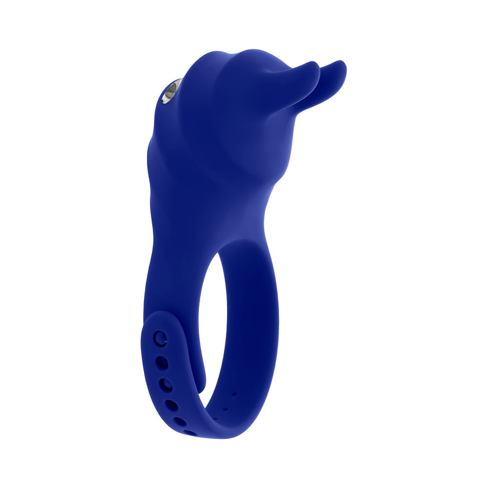Zero Tolerance Adjustable Fun Ring Rechargeable Vibrating C-Ring with Remote Silicone Blue