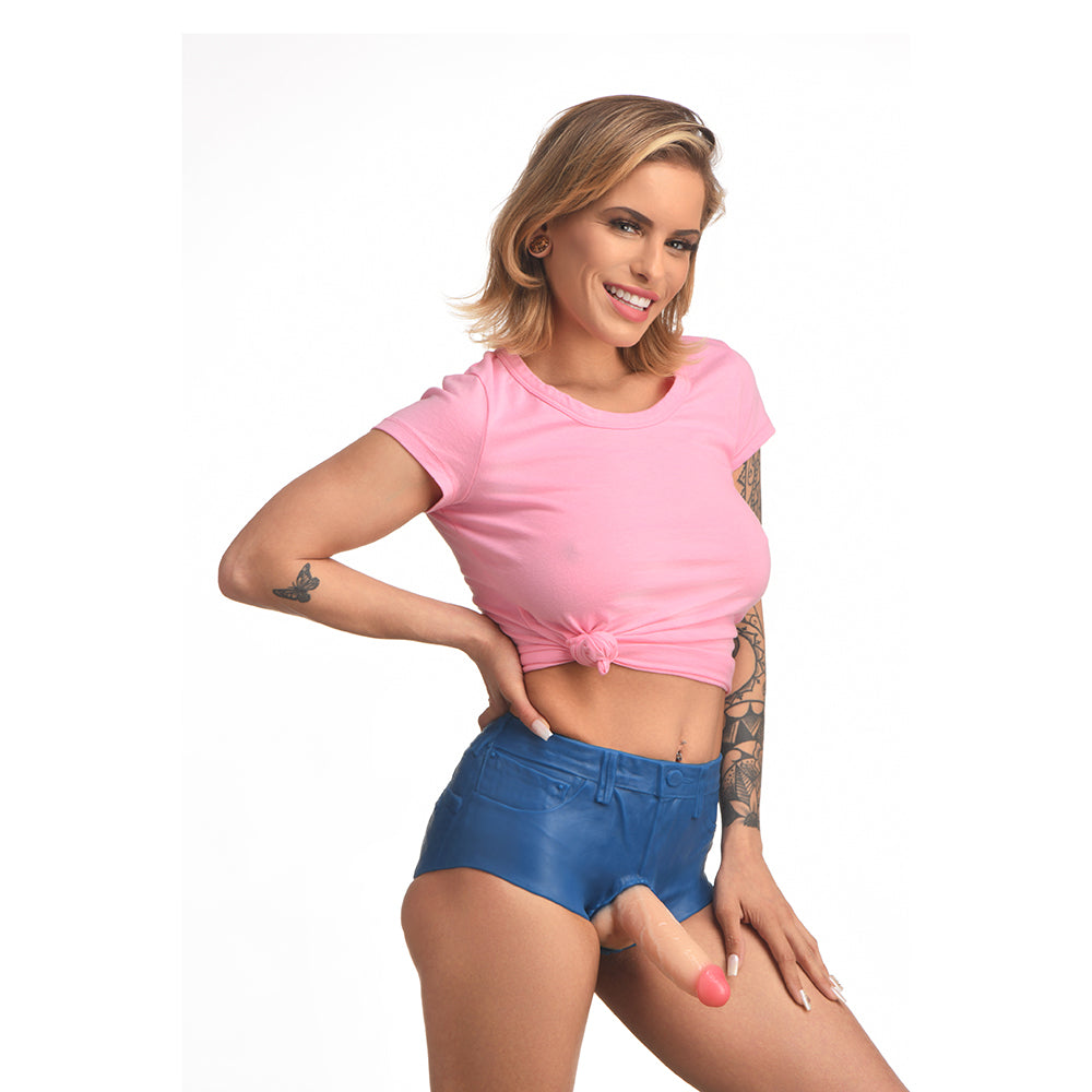 Strap U Booty Shorts Dildo Silicone Strap-On Harness 6 in. Large