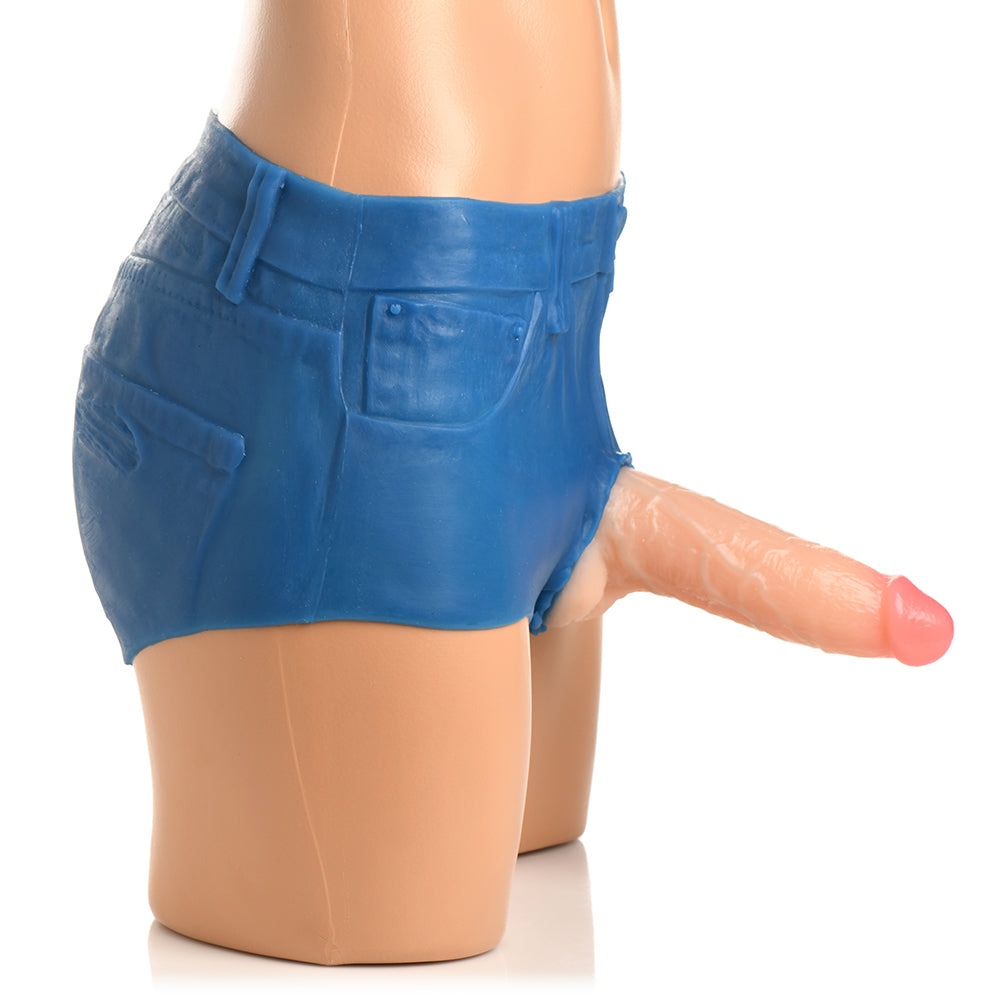 Strap U Booty Shorts Dildo Silicone Strap-On Harness 6 in. Large