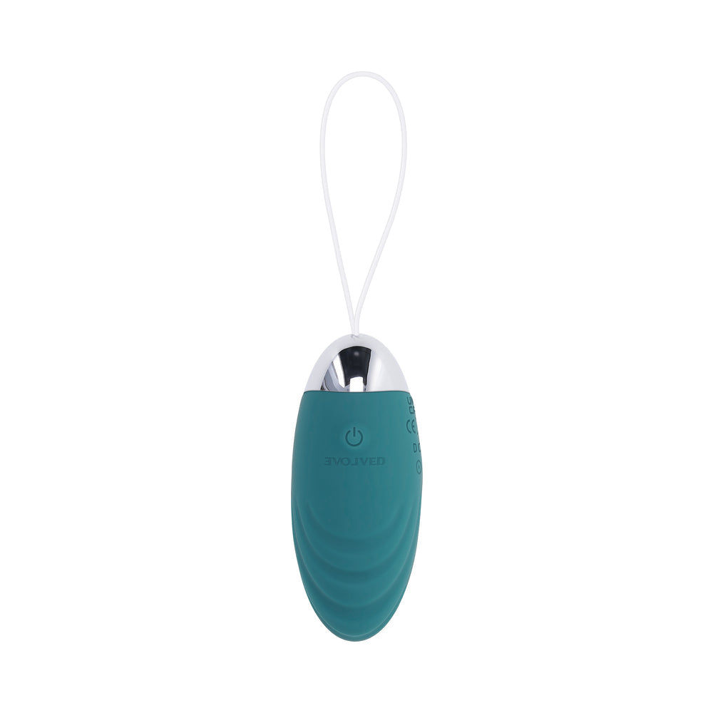Evolved Oval Office Rechargeable Vibrating Egg with Remote Silicone Teal