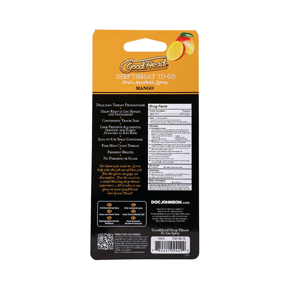 GoodHead Deep Throat Spray To-Go Mango 0.3 oz.