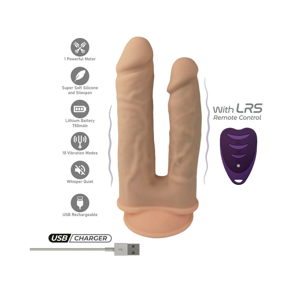 SILEX-D The Original Double Penetration 7 in. & 8 in. Vibrating Dildo with Remote Vanilla