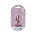 Ouch! Smooth Silicone Anal Plug Medium 3.1 in. Rose Gold
