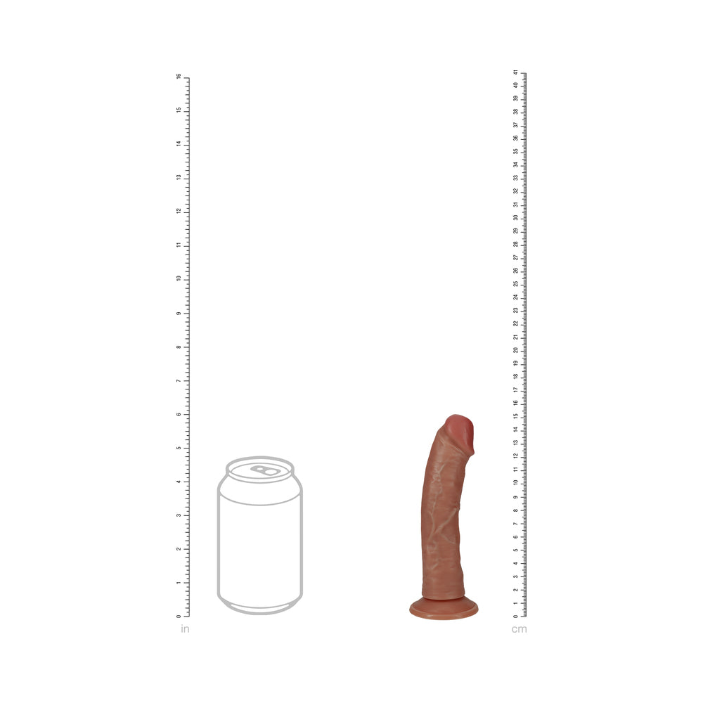 RealRock 6 in. Vibrating Cock Regular Curved Tan