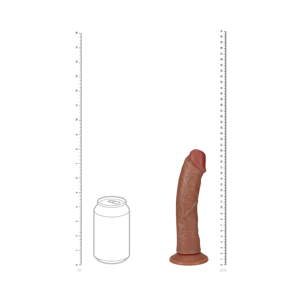 RealRock 8 in. Vibrating Cock Regular Curved Tan