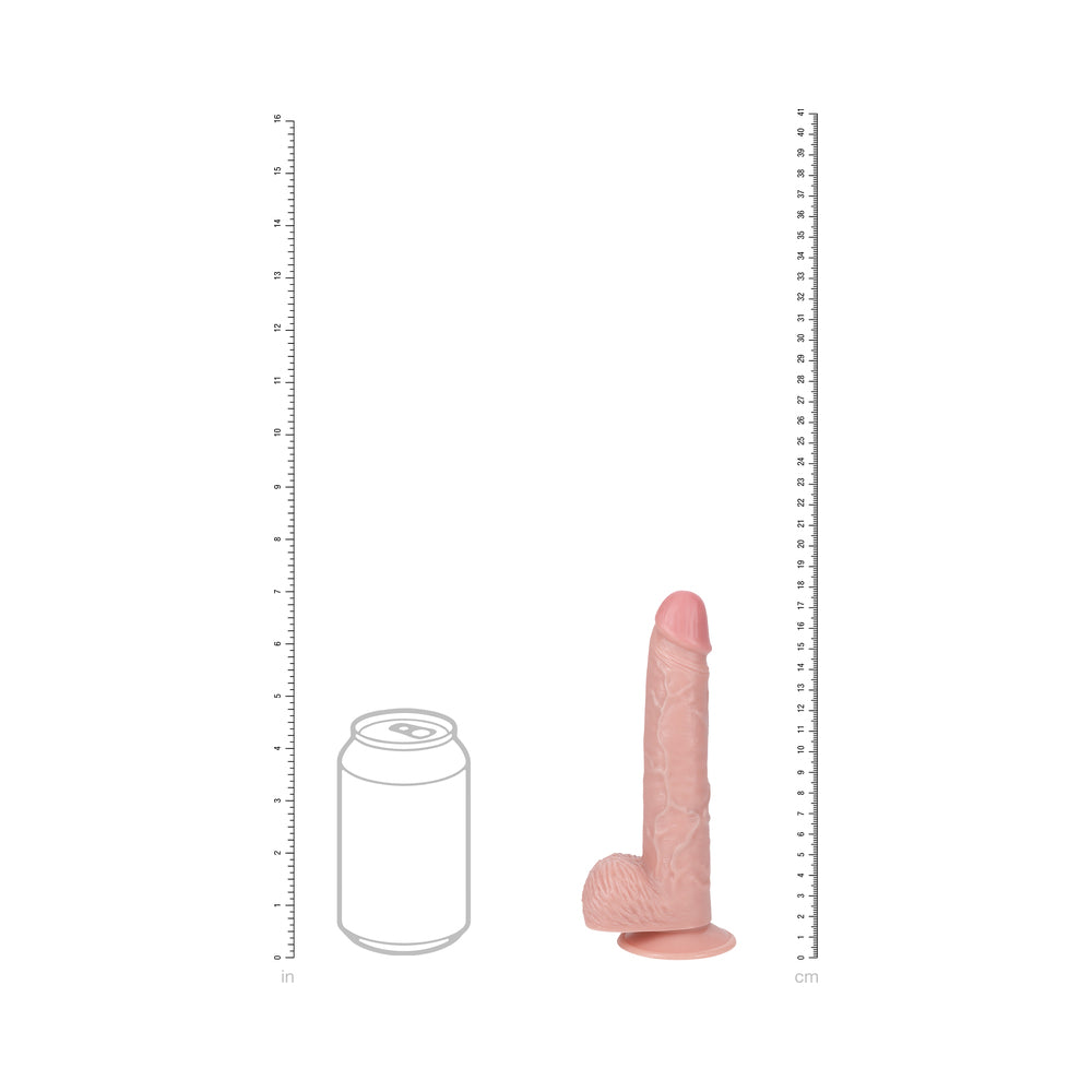 RealRock 7 in. Vibrating Cock with Balls Regular Straight Beige
