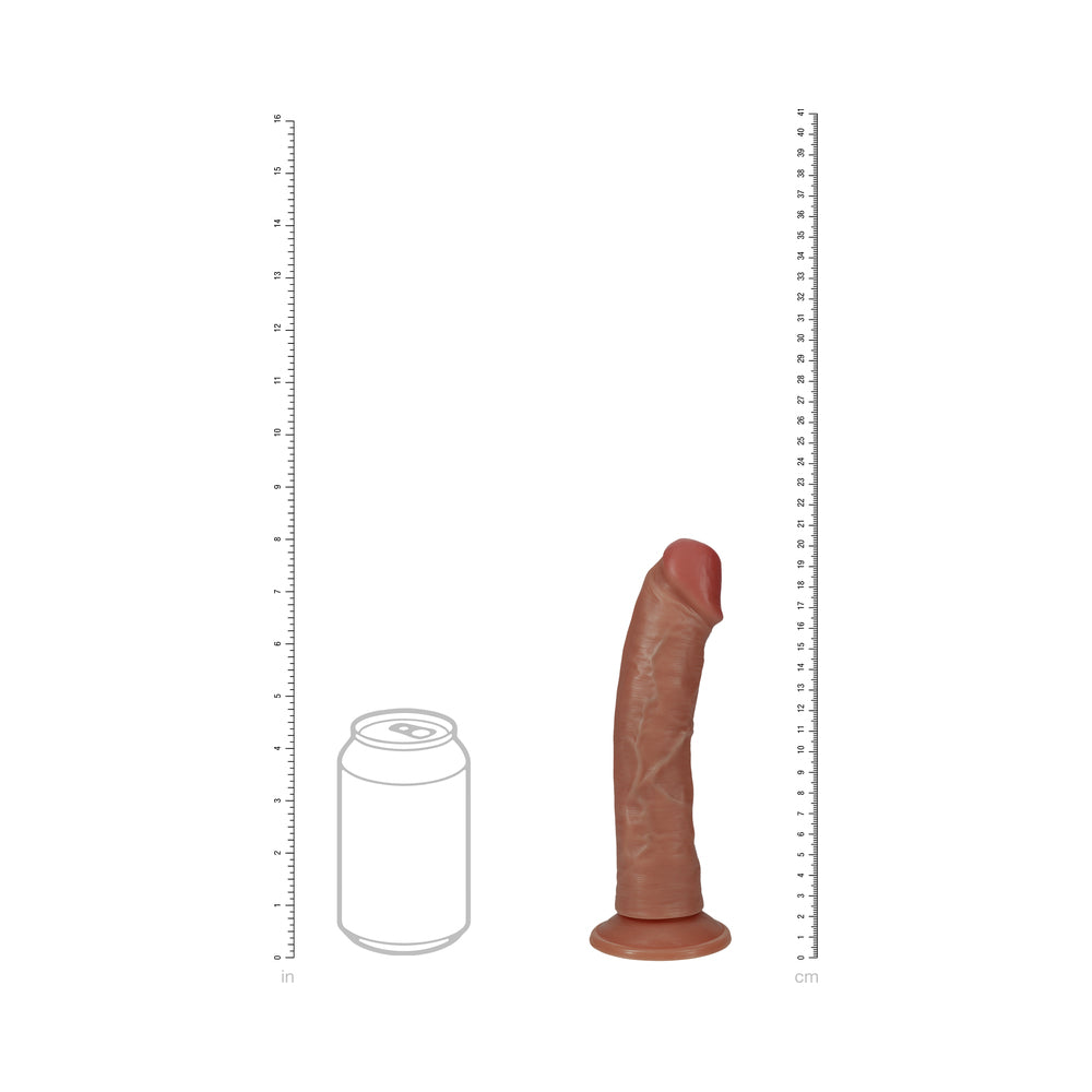 RealRock 8 in. Vibrating and Rotating Cock Regular Curved Tan