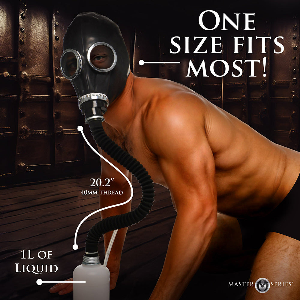 Master Series Rubber Gas Mask with Bottle