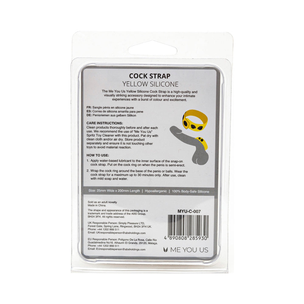 Me You Us Yellow Silicone Cock Strap
