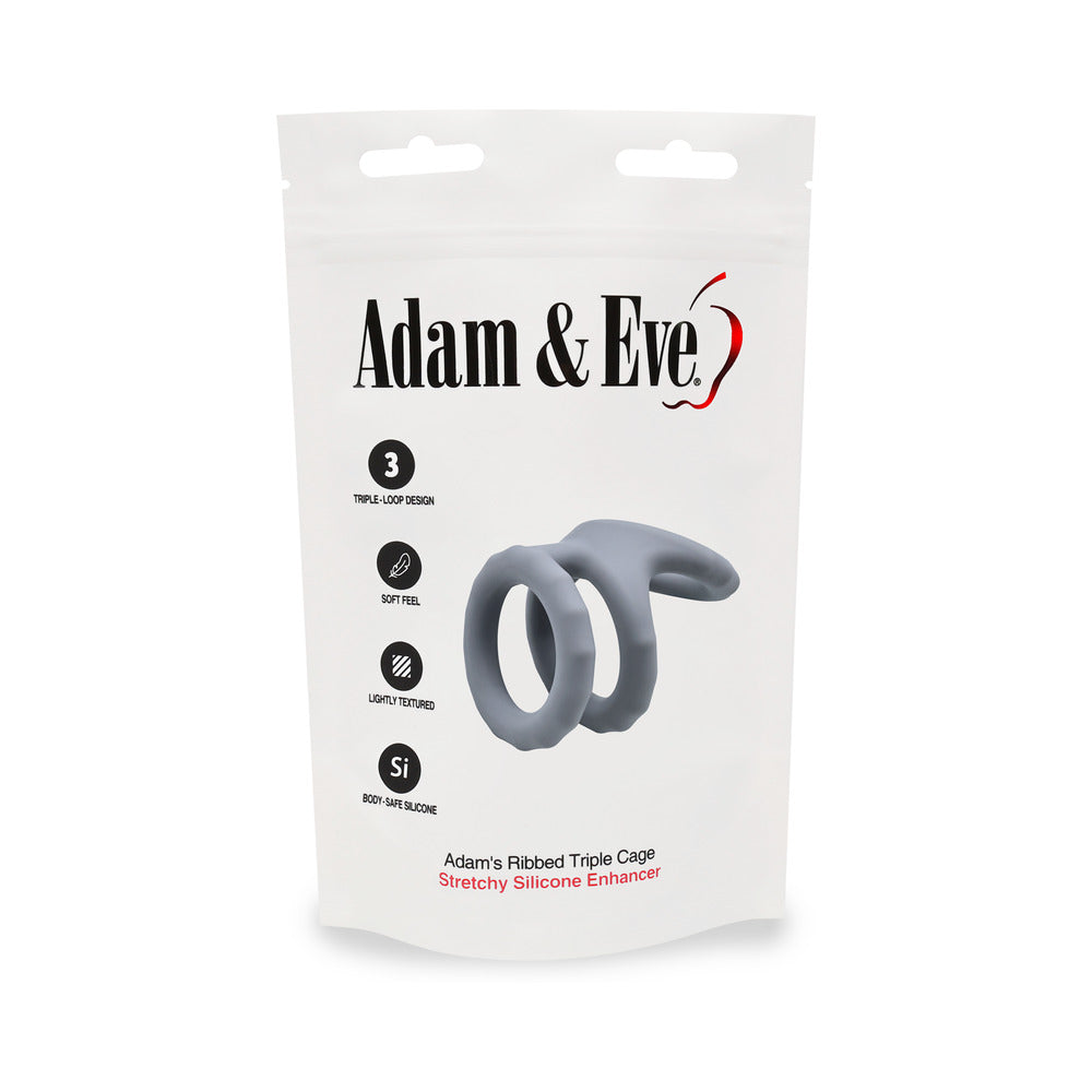 Adam & Eve Adam's Ridged Triple Cage (Bag Packaging)