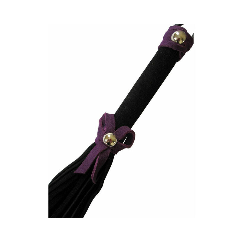 Love Knot Mini Flogger Black with Purple Bow