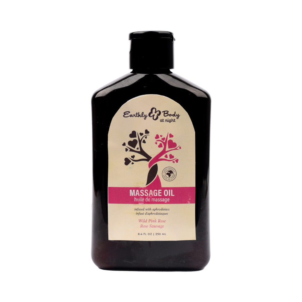 Earthly Body At Night Aphrodisiac Massage Oil Wild Pink Rose 8.4 oz.